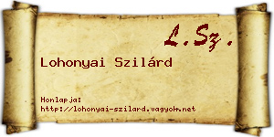 Lohonyai Szilárd névjegykártya