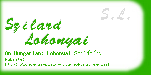 szilard lohonyai business card